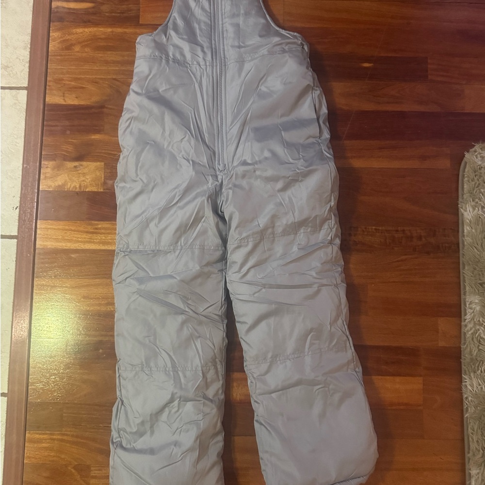 Kids Snow Bib Pants in Light Gray